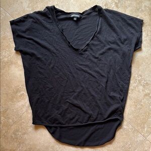 Express Women's Black V-Neck Top